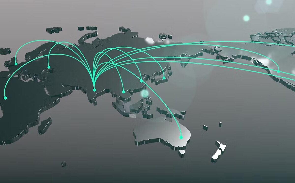 World map showing global markets